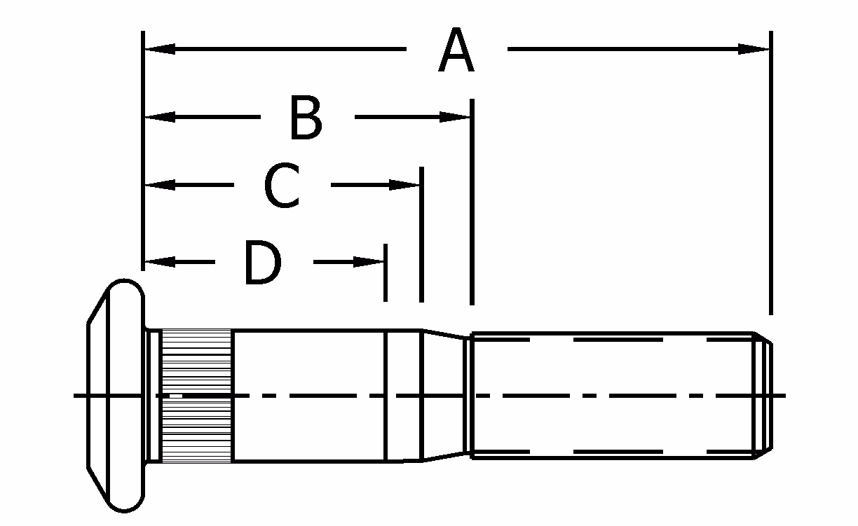 Con Met 104811 Wheel Stud Metric M22 X 1.5MM X 3.82"