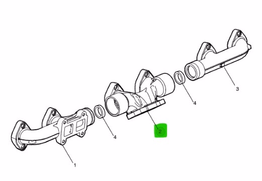 Volvo/Mack 20744239 Exhaust Manifold, Center