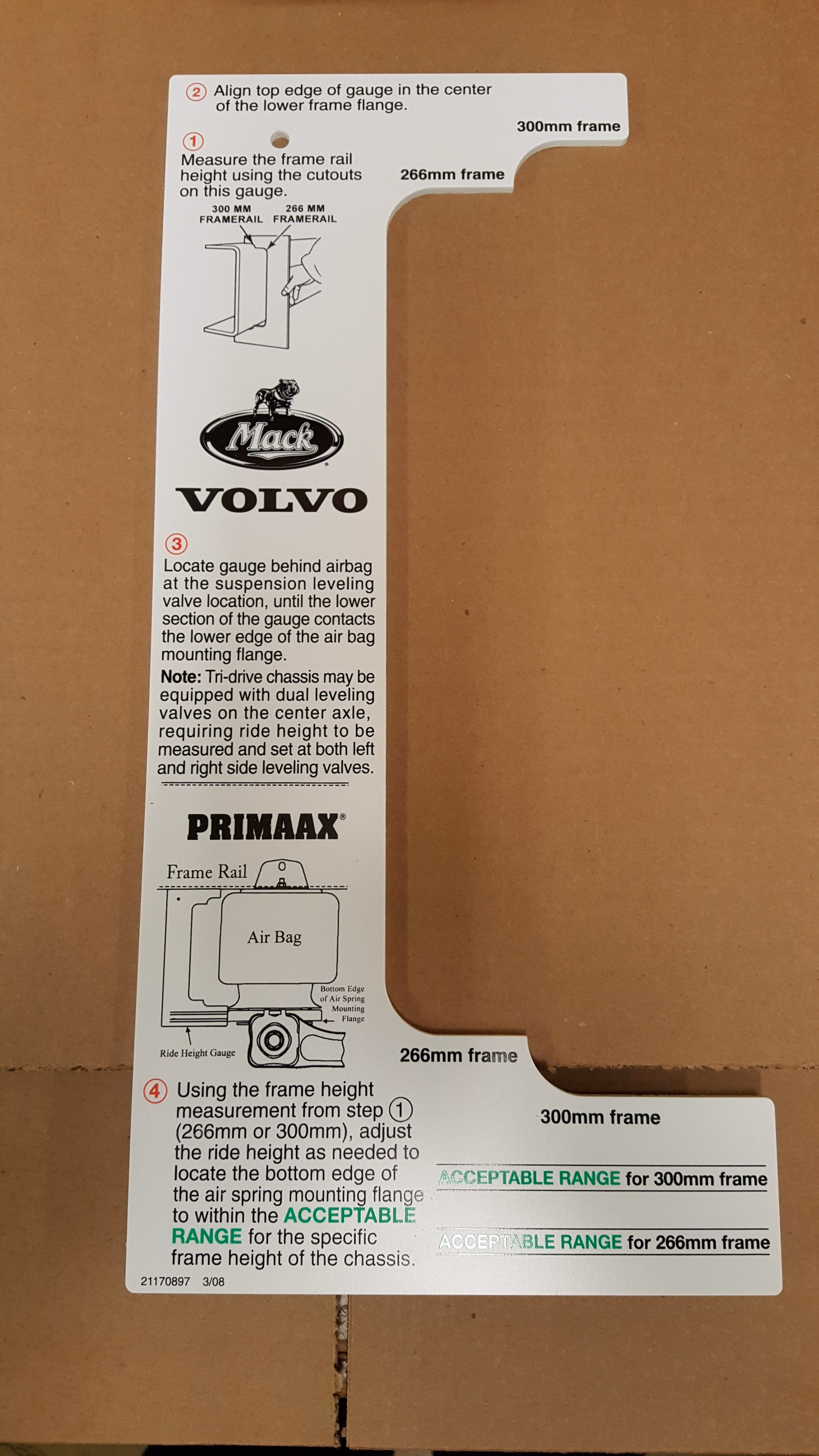 Volvo Truck 88800384 Air Ride Suspension Gauge