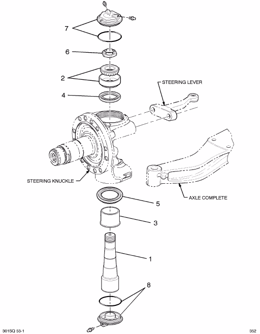 Mack Truck 301SQ53 King Pin Set-FXL Axles
