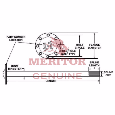 Mack Truck 8235-3206S1345 Axle Shaft
