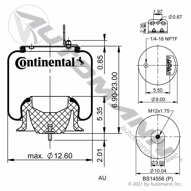 Continental 74884 Air Spring - Cross Reference Volvo 20505399