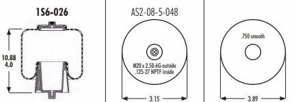 Mack Truck 7843-1S6026 Sleeve Air Spring, Cab