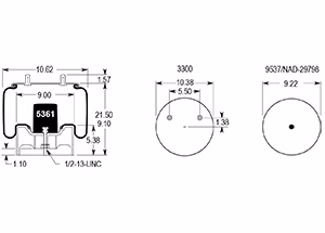 Hendrickson S-28929 Air Spring, Trailer Air Bag