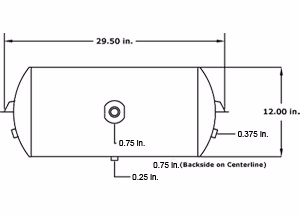 Hoosier Tank HOS1242 Air Reservoir 12 inch diameter, 2 Port 