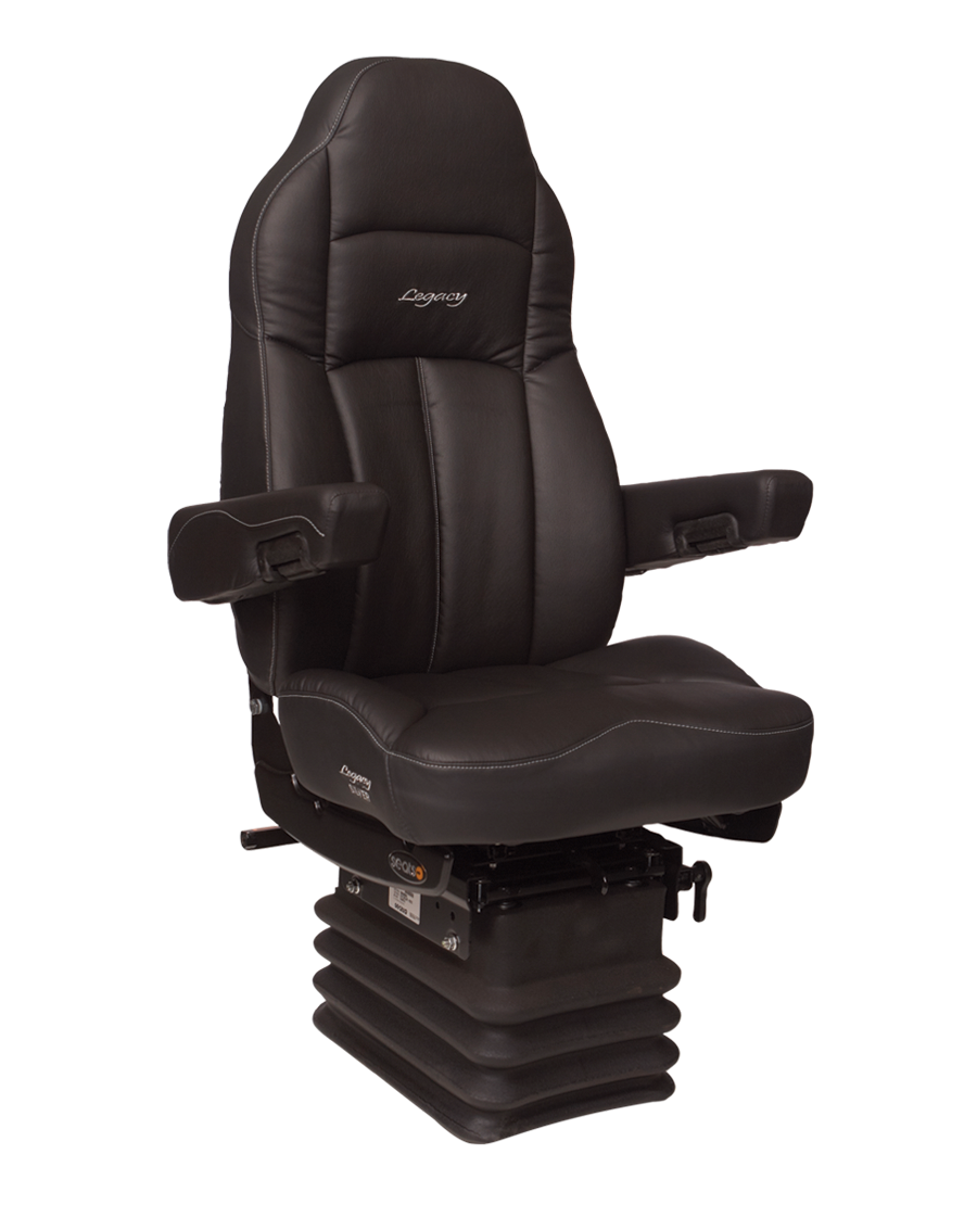 Seats Inc. Legacy SILVER Air Ride HEATED Seat with D2 Foam Technology (Black DuraLeather) 188900MWH61