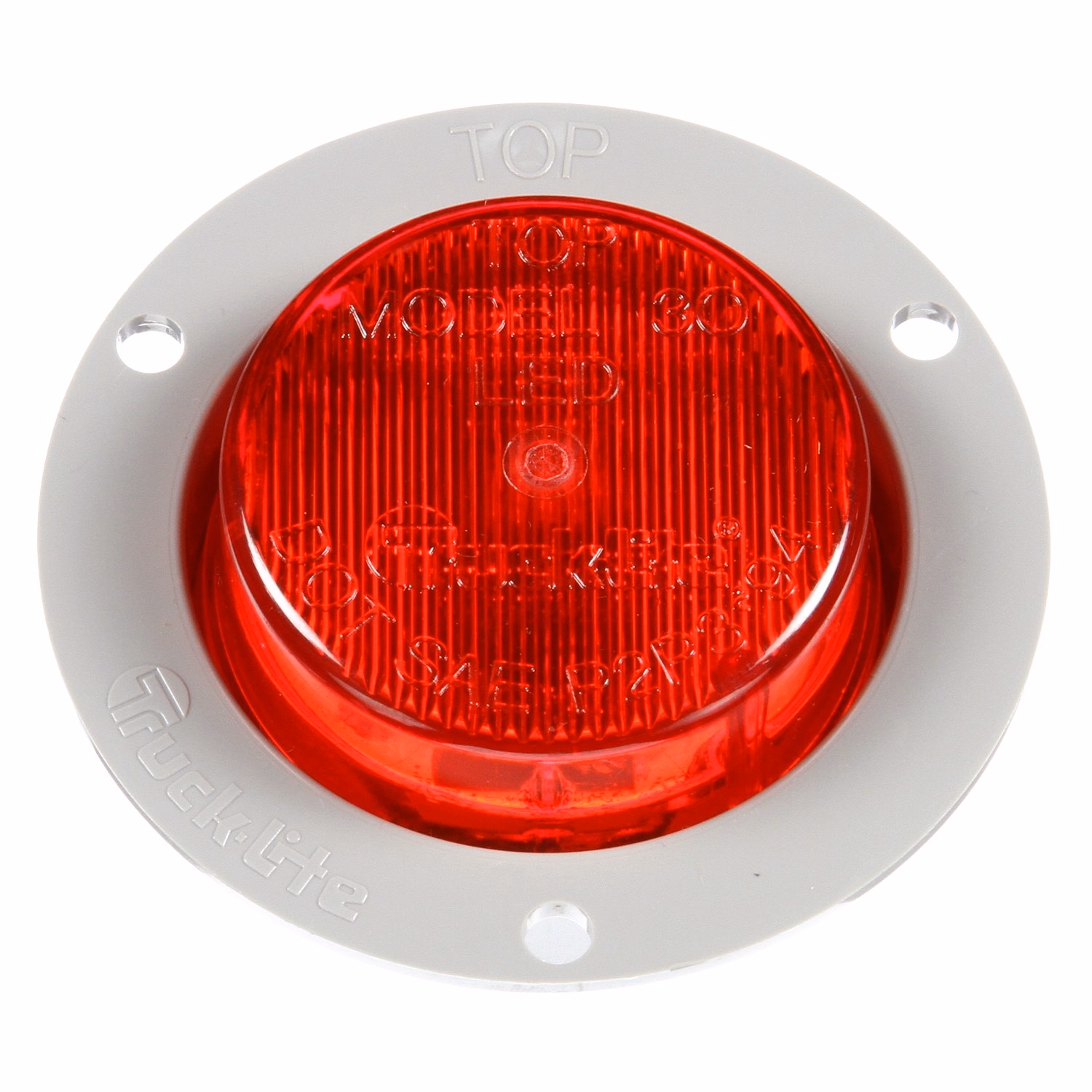 Truck-Lite 30251R Red, Model 30 LED Marker &amp; Clearance Lamp w/Gray Flange 12v 
