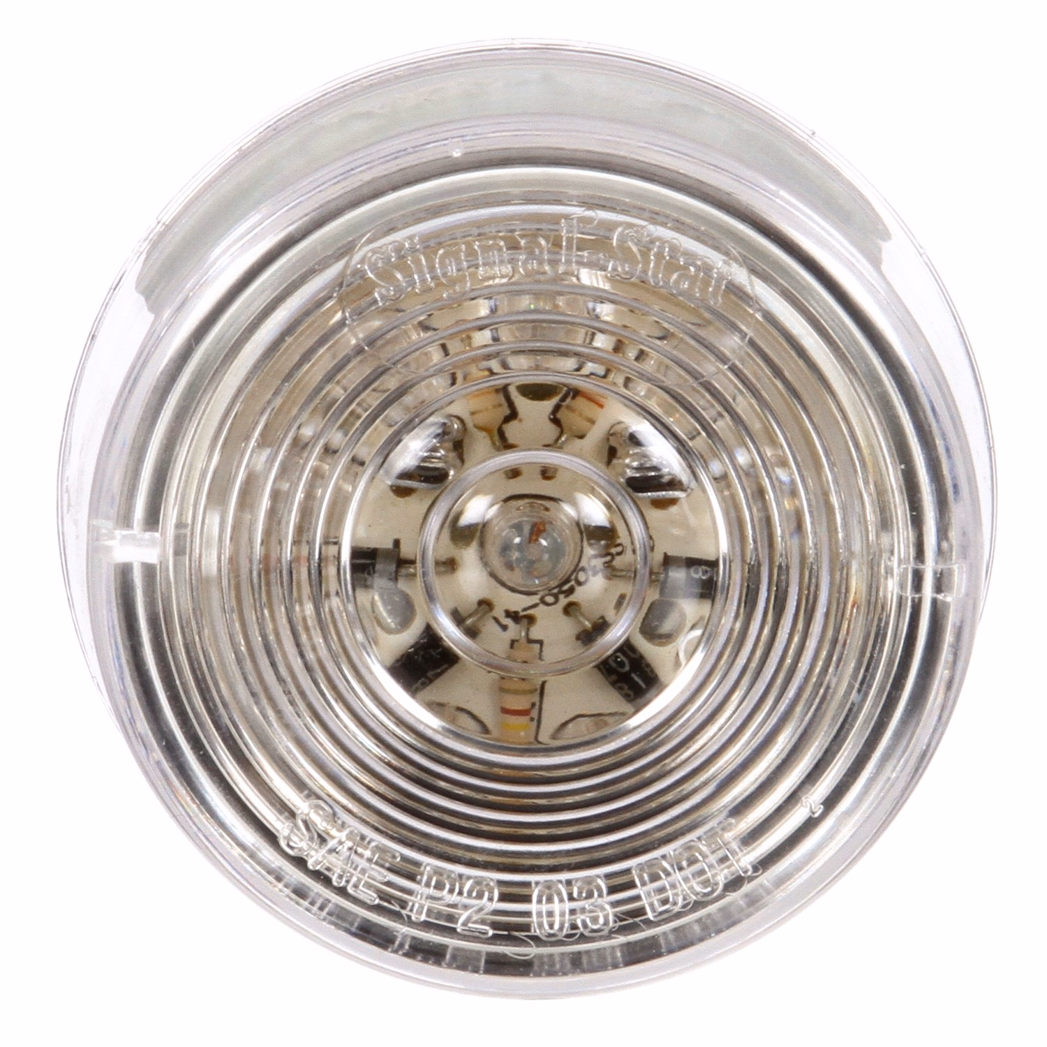 Truck-lite 3051 Red, 2'' Round Marker &amp; Clearance Lamp W/clear Lens