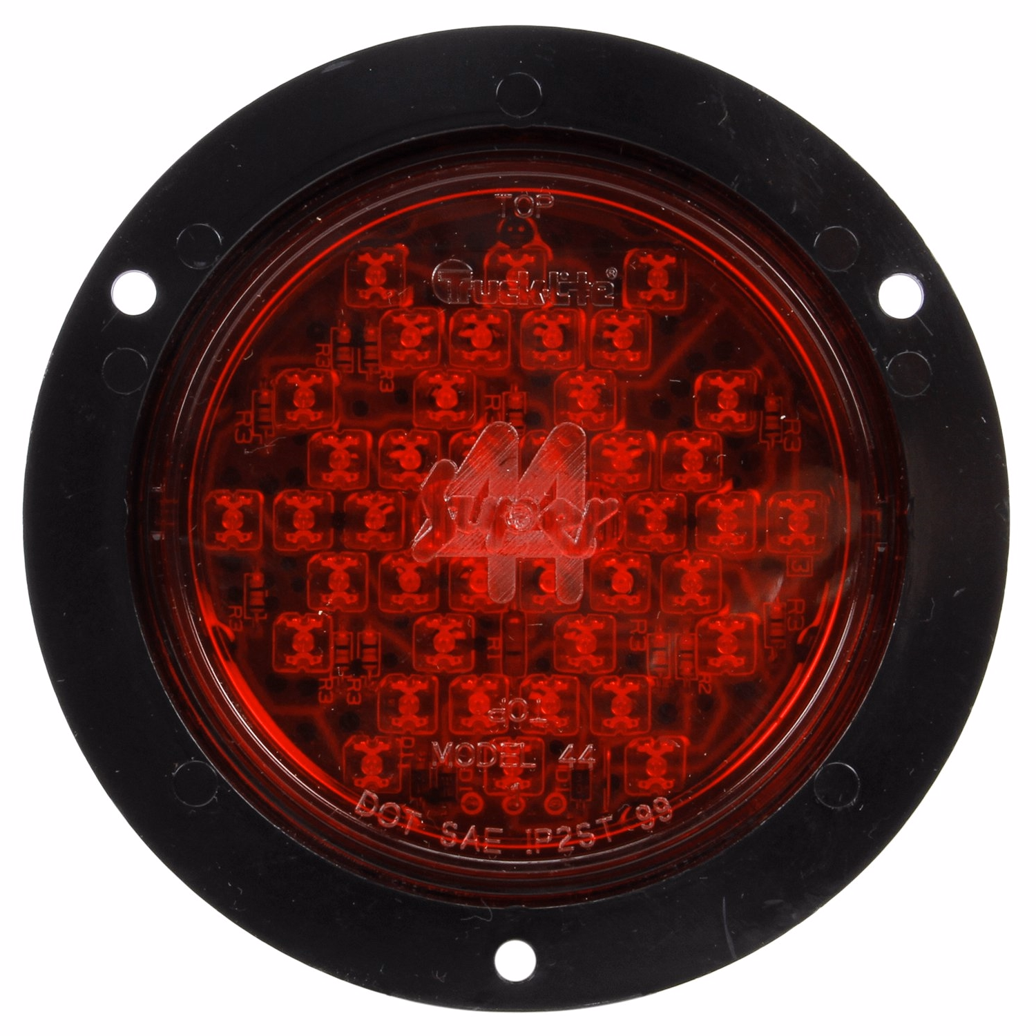 Truck-Lite 44226R Super 44 LED S/T/T Lamp &amp; Black Flange, 42 Diode, red