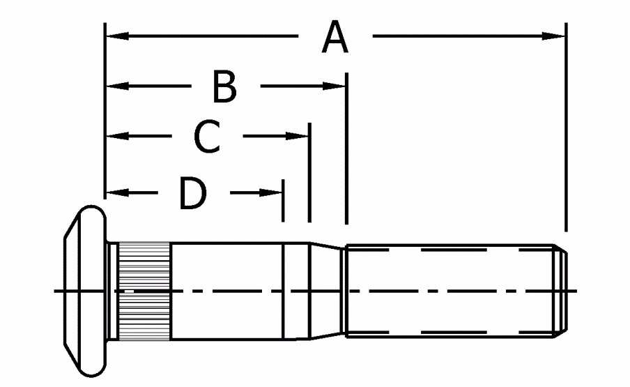 Con Met 10001399 Wheel Stud Metric M22 X 1.5MM X 3.92"